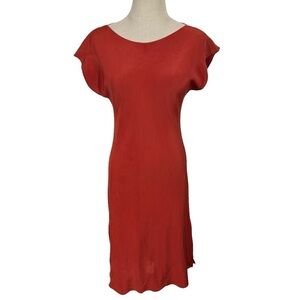 PETER COHEN 100% Silk Midi Slip Dress in Rust PLEASE READ